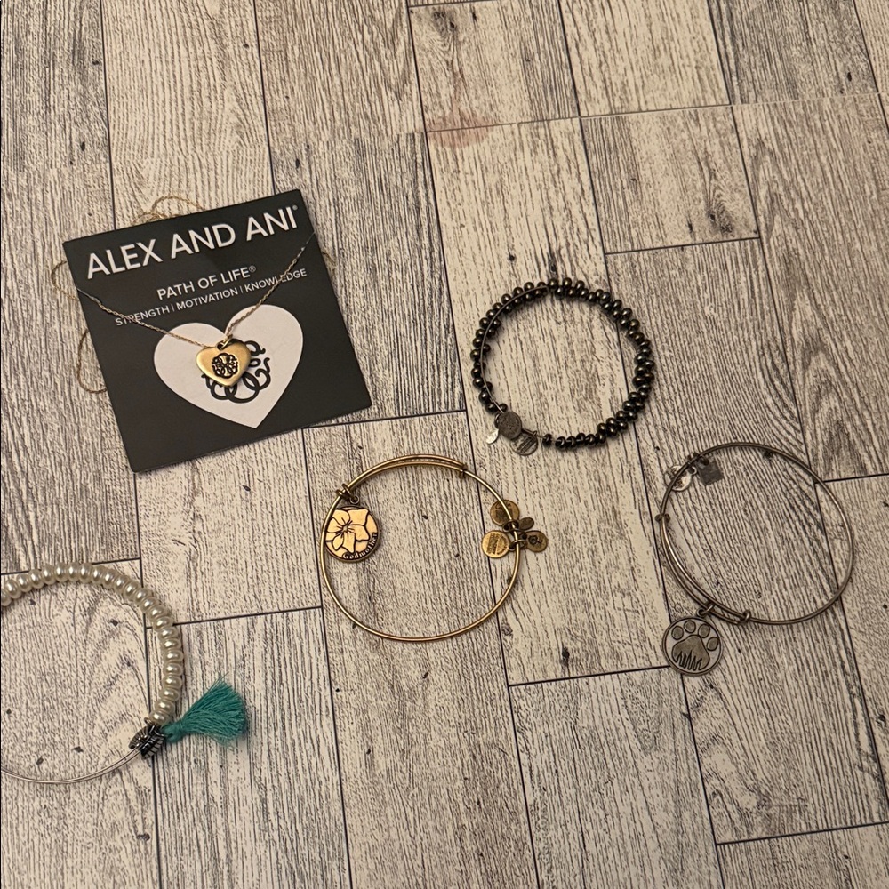 Alex and Ani Gold and Silver Charm Bracelet Collection